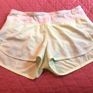Ivivva size 12 girls athletic shorts green/yellow